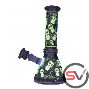 RICK AND MORTY WIDE EYED GLASS BEAKER 8inch (GLOW IN THE DARK)